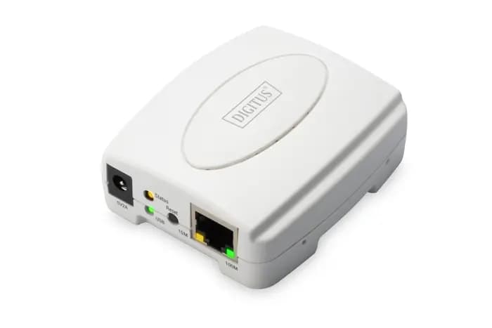 DN-13003-2 Digitus 1 port Fast Ethernet Print Server, 1 x USB 2.0 port, 1 x RJ45
