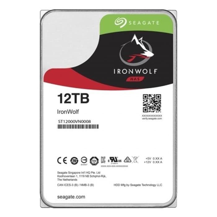 Seagate 12Tb Ironwolf St12000Vn0008 3.5" Nas Dsk 7200 Rpm Sata3 6Gbit/sn 256Mb Cache Harddisk