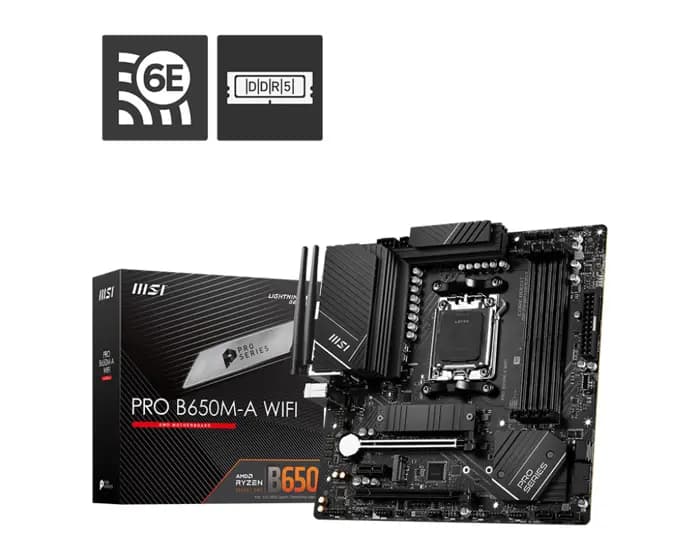 Msı Pro B650M-A Wıfı Am5 Ddr5 6400Mhz(Oc) Usb3.2 2.5G Lan Wıfı 6E Anakart