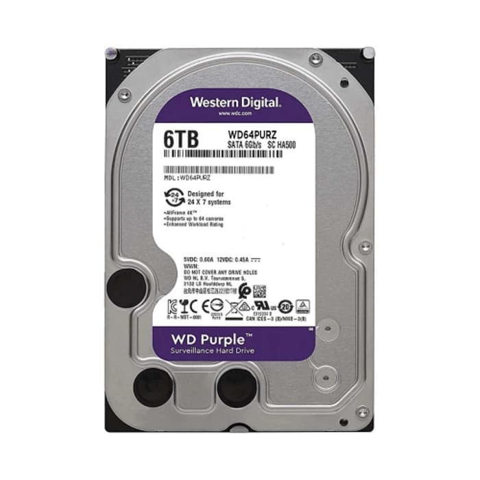 Wd Purple Wd64Purz 6Tb 256Mb 5400 Rpm 7/24 Güvenlik Diski