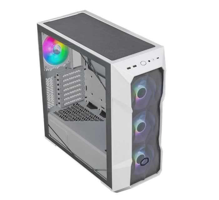Td500V2-Wgnn-Stu-Cm Masterbox Td500 V2 Beyaz Argb Tempered Glass Kristal Mesh Ön Panelli Midtower Kasa