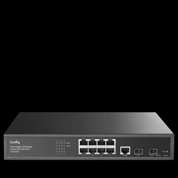 Cudy Gs2008S2 8 Port 10/100/1000 Yönetilebilir 2 Sfp (1Gb) Rack Mount Switch