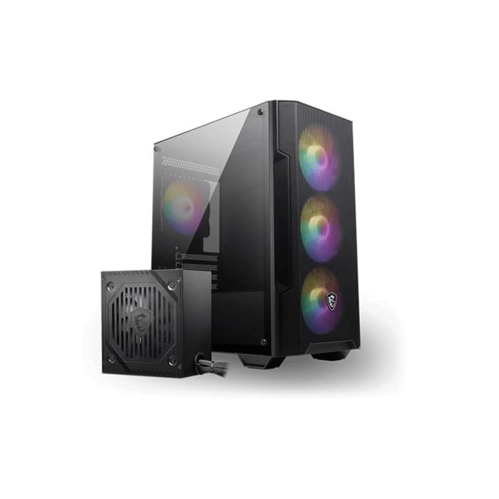 Msı Mag Forge M100A D60 Akrilik Yan Panel 3X120Mm 1X120Mm Argb Fan 600W 80+ Psu Matx Gamıng Kasa
