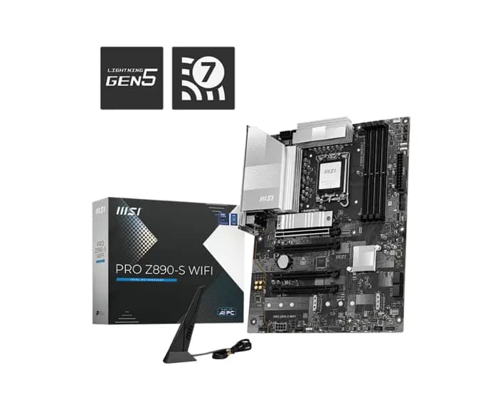 Msı Pro Z890-S Wıfı Soket 1851 Ddr5 8600Mhz(Oc) Usb 20Gbps3Xm.2 2Xtb4 Hdmı Dısplay 2.5G Lan Wıfı7 Atx
