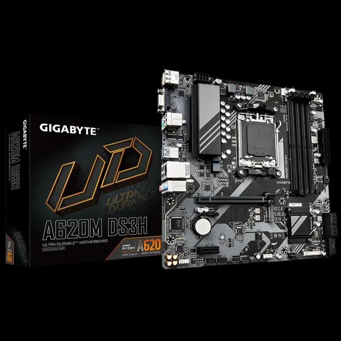 Gıgabyte A620M-Ds3H Am5 Ddr5 Ses Glan Dp/Hdmı/Vga Sata3 Usb3.2 Matx