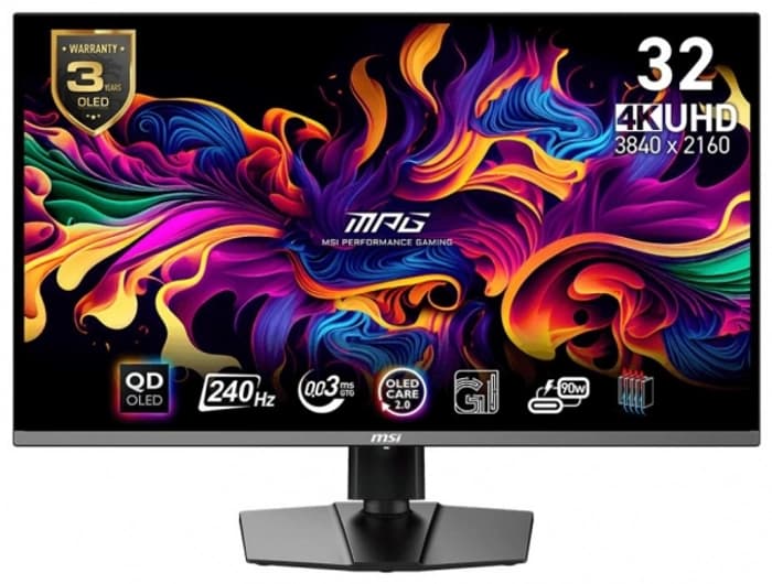 MSI 31.5 MPG 321URX QD-OLED 3840x2160 (UHD) 16:9 FLAT QD-OLED 240HZ 0.03MS ADAPTIVE-SYNC GAMING MONITOR