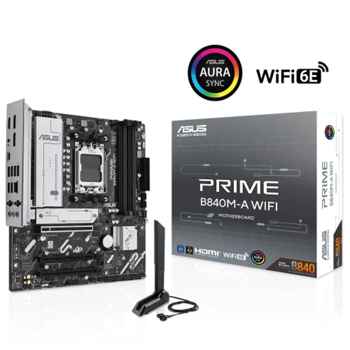 ASUS PRIME B840M-A WIFI 4xDDR5 3x M.2 HDMI 2x DP Type-C WI-FI 6E Bluetooth 5.3 AM5 Soket GAMING Anakart