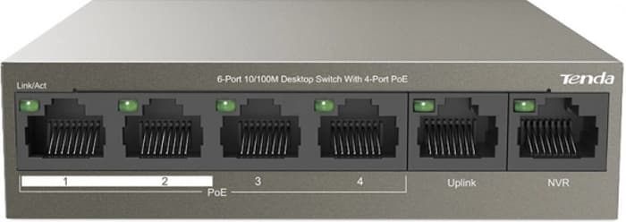 Tenda 6-Port 10/100M 4-Port PoE Switch - TEF1106P-4-63W