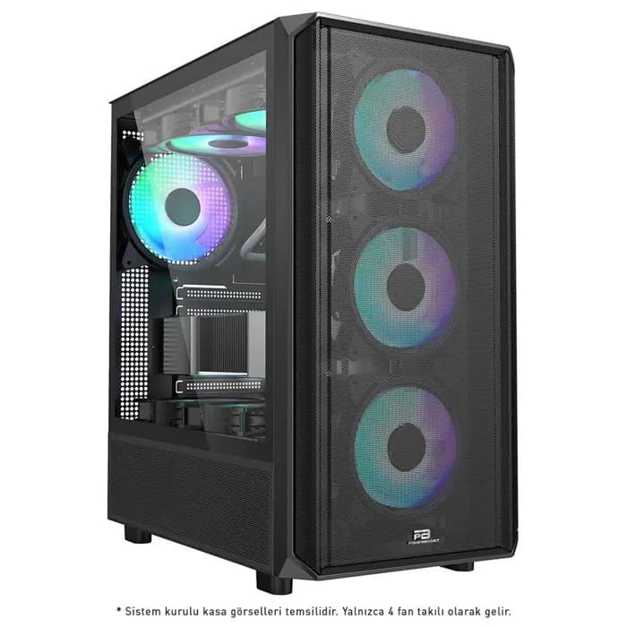 PowerBoost PB-P3602BB 850w 80+ Bronze USB 3.0 ATX Mesh ARGB fan siyah kasa 3602