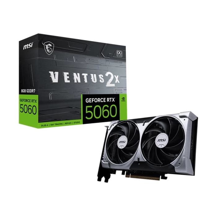 MSI VGA GEFORCE RTX 5060 8G VENTUS 2X OC RTX5060 8GB GDDR7 128B DX12 PCIE 5.0 X16 (3XDP 1XHDMI)