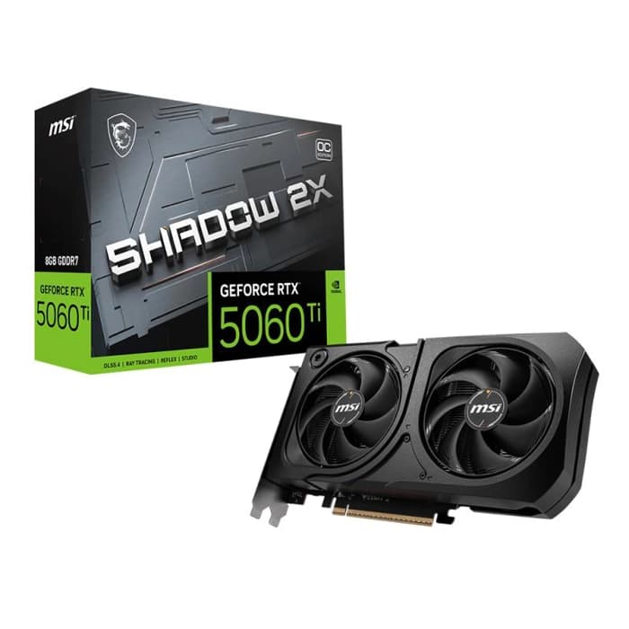 MSI VGA GeForce RTX 5060 TI 8G SHADOW 2X OC PLUS RTX5060TI 8GB GDDR7 128B DX12 PCIE 5.0 X16 (3XDP 1XHDMI)