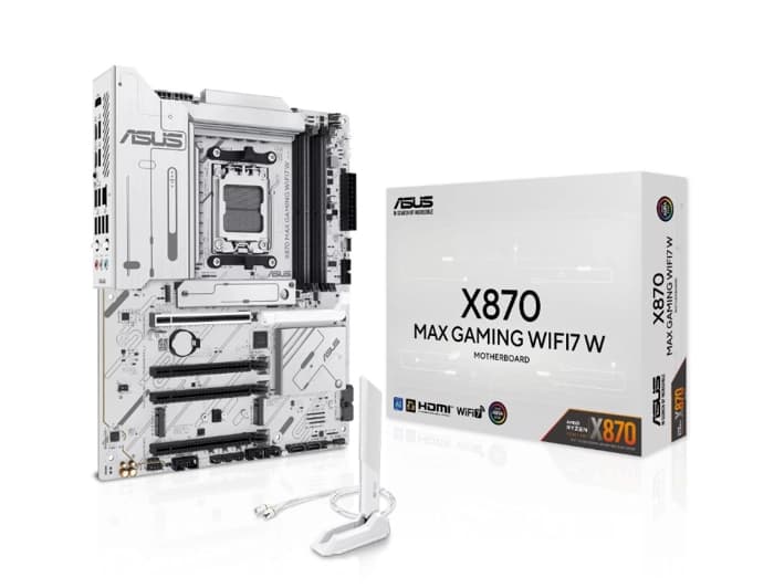 ASUS X870 MAX GAMING WIFI7 W AMD X870 AM5 DDR5 8000 HDMI 2XUSB4 3X M2 USB3.2 WİFİ 7 + BT AURA RGB 5GBİT LAN ATX 12+2+1 GÜÇ AŞAMALARI, ÇİFT USB4, 3XM.2