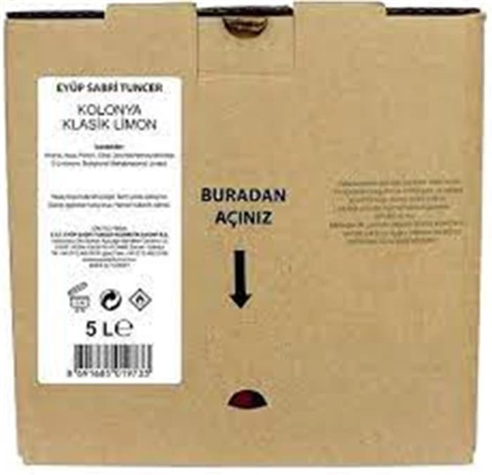 Eyüp Sabri Tuncer 5lt Limon  Kolonyası (5lt Bag IN Box Endüstriyel)