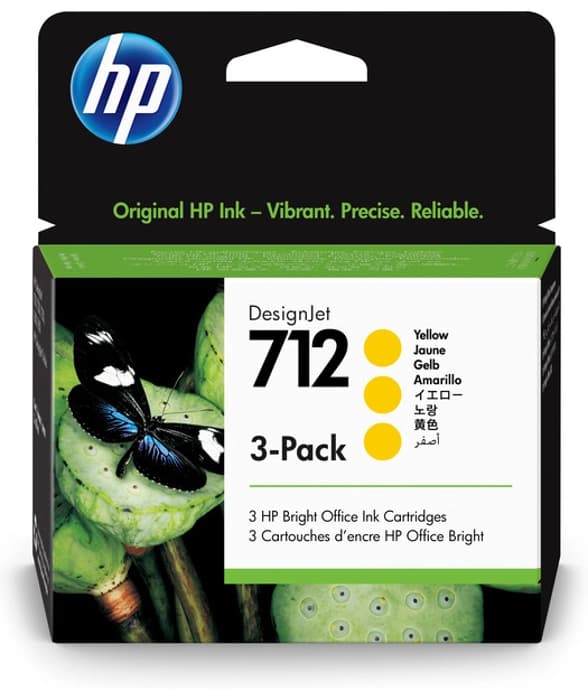 3ED79A - HP 3ED79A 712 3-Pack 29-ml Yellow Design