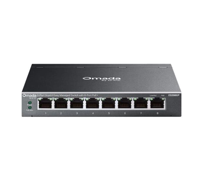 TP-LINK OMADA ES208GP 8 Port Gbit 8 Port PoE+ 64W Metal Yönetilebilir Switch