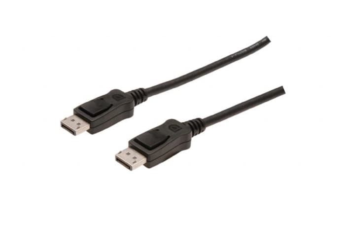AK-340100-020-S DisplayPort Bağlantı Kablosu, DP Erkek - DP Erkek, 2 metre, kilit mekanizmalı, DP, 1.2 uyumlu, UL, siyah renk