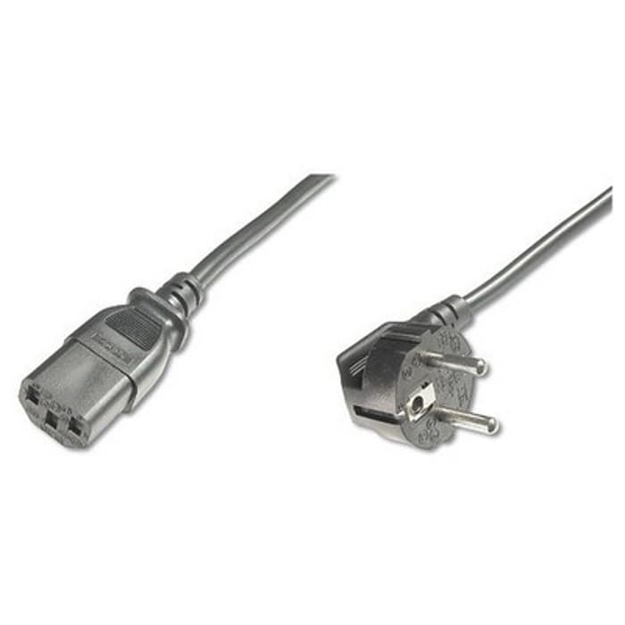 AK-440100-018-S Güç Kablosu, Schuko 90 derece açılı Erkek - C13 Dişi, 1,8 metre, H05VV-F3G 0.75qmm, siyah renk
