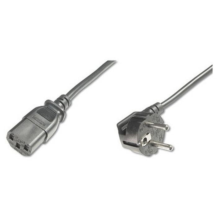AK-440100-025-S Güç Kablosu, Schuko 90 derece açılı Erkek - C13 Dişi, 2,5 metre, H05VV-F3G 1.0qmm, siyah renk
