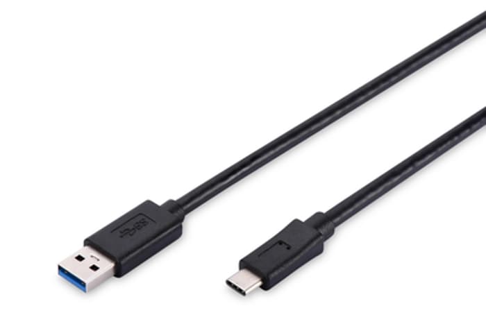 AK-300136-010-S USB Tip C Bağlantı Kablosu, USB Tip C Erkek (USB 3.1) - USB Tip A Erkek (USB 2.0),  1 metre, AWG 24/28, 2x zırhlı, UL, nikel kaplama, siyah renk, <b>Super Speed</b>