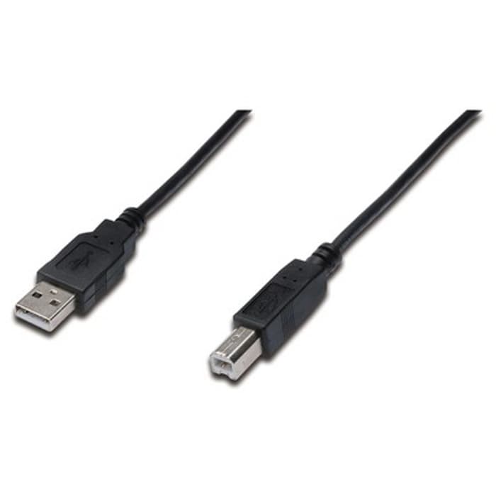AK-300105-018-S USB 2.0 Bağlantı Kablosu, USB A Erkek - USB B Erkek B, 1.8 metre, AWG 28, USB 2.0 uyumlu, UL, siyah renk