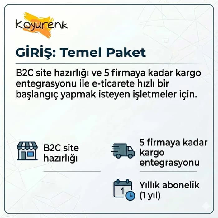 E-Ticaret Entegrasyonu Giriş Paketi