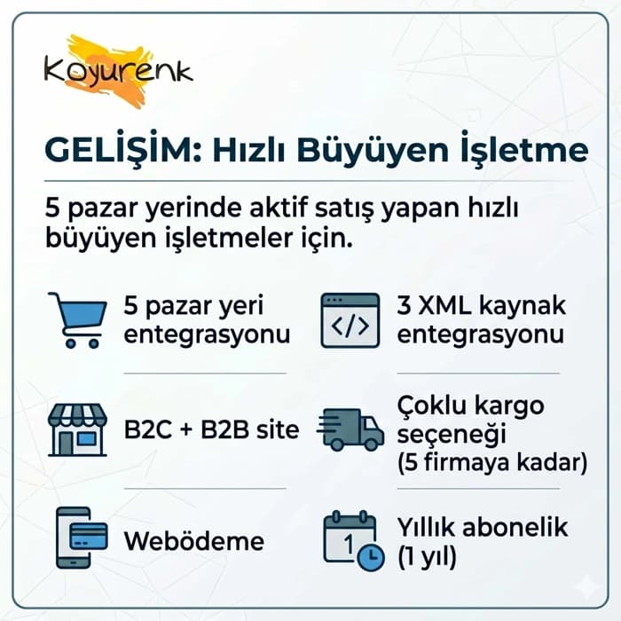 E-Ticaret Entegrasyonu Gelişim Paketi