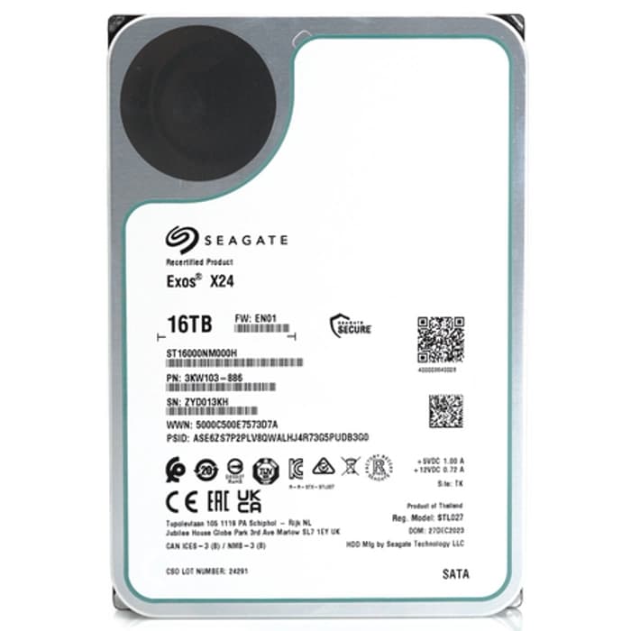 SEAGATE 16TB 3.5" EXOS ST16000NM000H 7200 RPM 256MB SATA-3 Enterprise Nas ve Güvenlik Diski