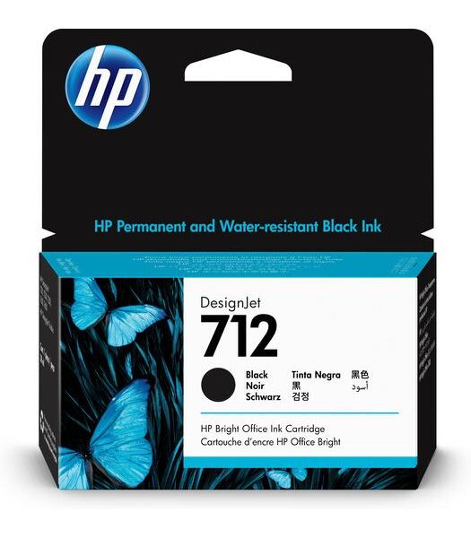 3Ed70A - Hp 3Ed70A 712 38-Ml Black Designjet Ink