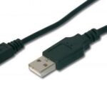 AK-300110-010-S USB 2.0 Bağlantı Kablo, USB A Erkek <> Mikro USB B Erkek, 1 metre, AWG 28, UL, siyah renk