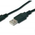 AK-300110-030-S USB 2.0 Bağlantı Kablosu, USB A Erkek - USB Micro B Erkek, 3 metre, AWG 28, USB 2.0 uyumlu, UL, siyah renk