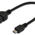 AK-300310-002-S USB On-The-Go (OTG) Kablosu, 0,20 metre, AWG 28, USB A, dişi - Mini USB B, 5-pin, erkek