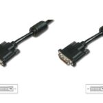 AK-320101-020-S Dvi Bağlantı Kablosu, Dvi-D (24+1) Erkek <==> Dvi-D (24+1) Erkek, 2x ferrit, 2 metre, UL, siyah renk