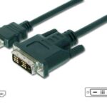 AK-330300-050-S Hdmi <-> Dvi-D Adaptör Kablosu, Hdmi Tip A Erkek - Dvi-D (18+1) Erkek, AWG 28, 5 metre, Hdmi 1.3, UL, siyah renk