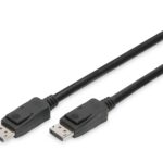 AK-340106-020-S Digitus DisplayPort Bağlantı Kablosu, DP Erkek <-> DP Erkek, 2 metre, kilit mekanizmalı, Ultra HD 8K, DP 1.3/1.4, siyah renk