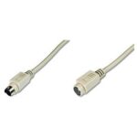 AK-590200-050-E PS/2 Uzatma Kablosu, miniDIN6 Erkek - miniDIN6 Dişi, 5 metre, bej renk