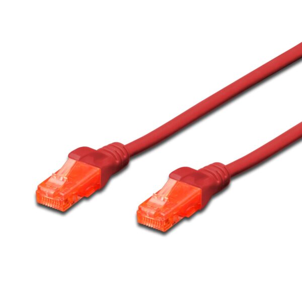 Assmann Dk-1617-100/R Digitus Patch Kablo, U-Utp, Cat. 6, 10 Metre, Awg 26/7, Cu, Lszh, Kırmızı Renk
