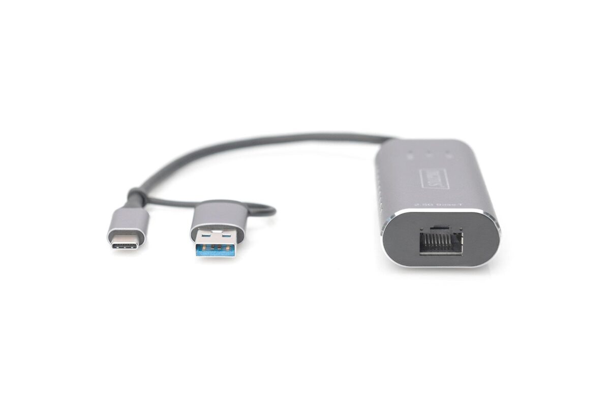 Assmann DN-3028 Digitus Usb Tip C™ Gigabit Ethernet Adaptörü 2.5G, Usb-C™ + Usb-A (Usb 3.1/3.0)&Lt;Br&Gt;Digitus Usb Type C™ Gigabit Ethernet Adapter 2.5G, Usb-C™ + Usb-A (Usb 3.1/3.0) - Görsel 2