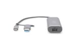 Assmann DN-3028 Digitus Usb Tip C™ Gigabit Ethernet Adaptörü 2.5G, Usb-C™ + Usb-A (Usb 3.1/3.0)&Lt;Br&Gt;Digitus Usb Type C™ Gigabit Ethernet Adapter 2.5G, Usb-C™ + Usb-A (Usb 3.1/3.0) - Görsel 2