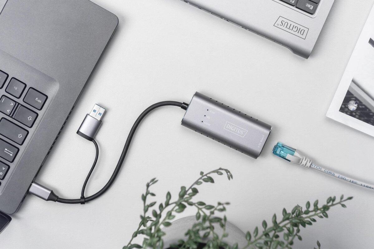 Assmann DN-3028 Digitus Usb Tip C™ Gigabit Ethernet Adaptörü 2.5G, Usb-C™ + Usb-A (Usb 3.1/3.0)&Lt;Br&Gt;Digitus Usb Type C™ Gigabit Ethernet Adapter 2.5G, Usb-C™ + Usb-A (Usb 3.1/3.0) - Görsel 3