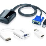 ATEN-CV211CP Laptop USB Konsol Adaptörü Kit'i, VGA + Hdmi + DP<br> Laptop USB KVM Console Crash Cart Adapter IT Kit, VGA + Hdmi + DP