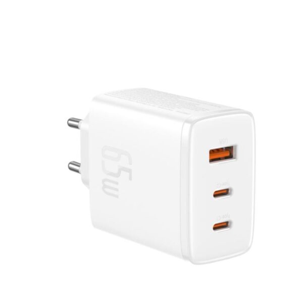Baseus Cube Pro 65W Beyaz Duvar Şarj Cihazı Çıkış:Usb X1, Type-C X2 Hızlı Şarj P10152301213-00