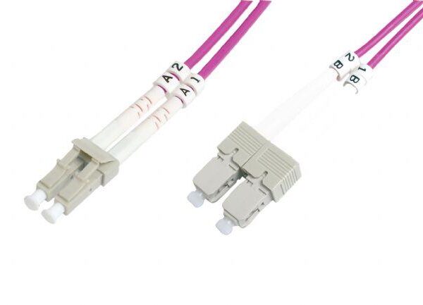 BC-FO-5LCSC-05/4 Beek SC-LC Fiber Optik Patch Kablo, 5 metre, Multimode, 3.0mm, Duplex, 50/125, OM4, LSZH