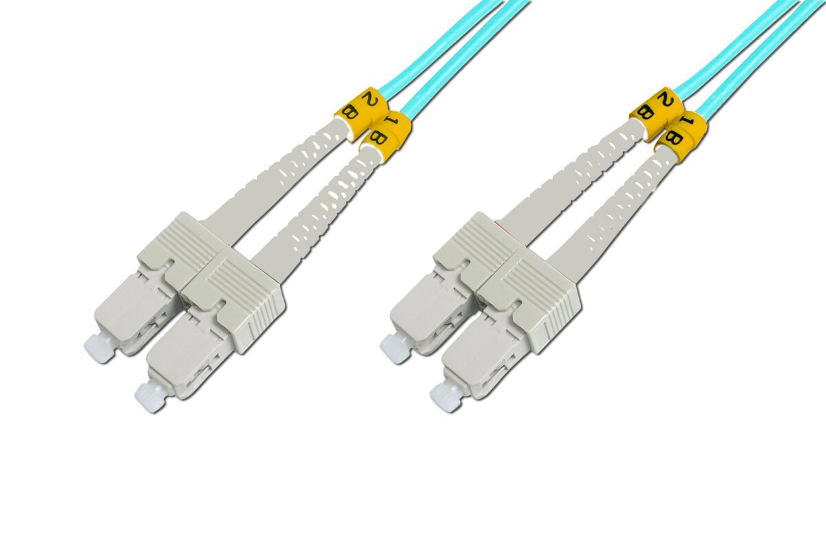 BC-FO-5SCSC-02/3 Beek SC-SC Fiber Optik Patch Kablo, 2 metre, Multimode, Duplex, 50/125, OM 3, LSZH - Görsel 1