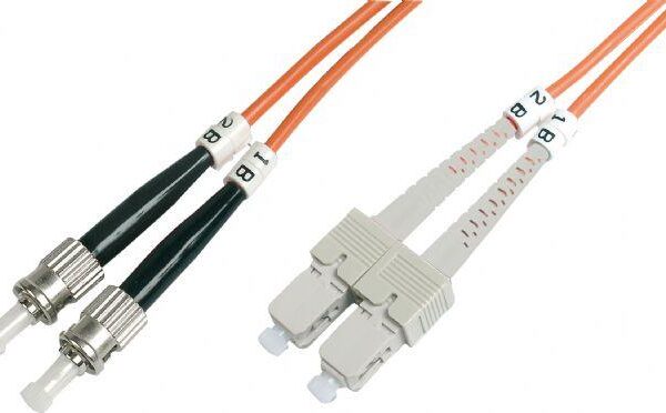BC-FO-5STSC-02 Beek ST-SC Fiber Optik Patch Kablo, 2 metre, Multimode, 3.0mm Duplex, 50/125, OM 2, LSZH