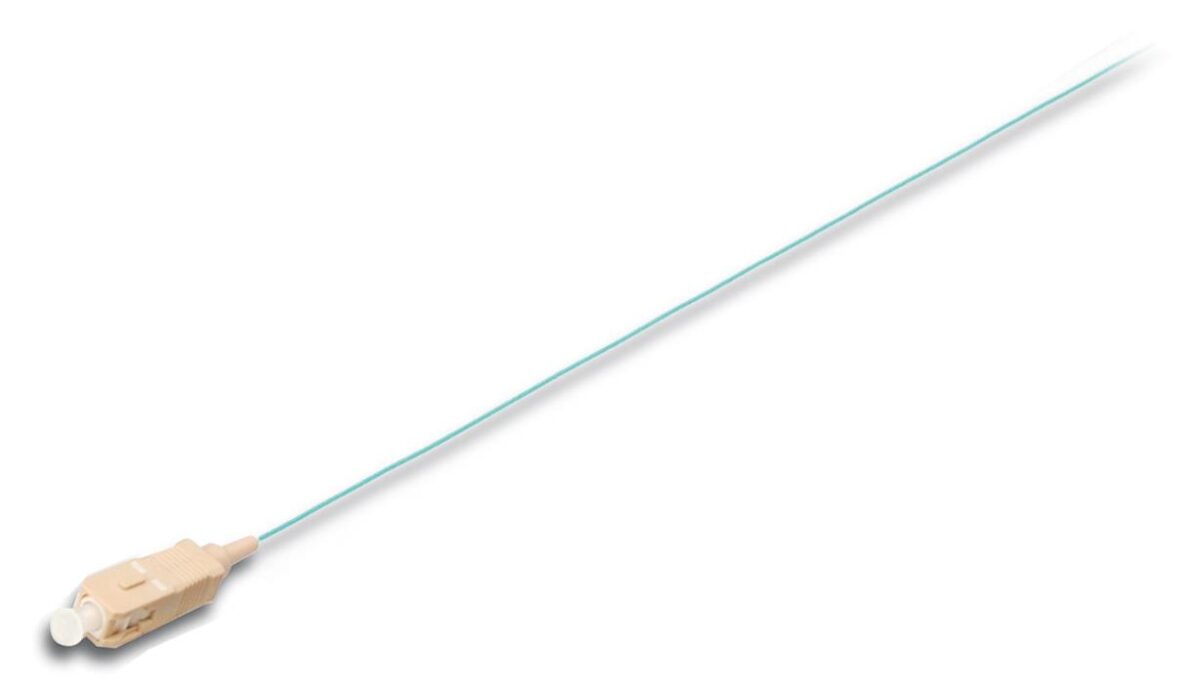 BC-FO-PT5SC-01/3 Beek SC/UPC Fiber PigTail, 50/125 µ, multimode, 0.9mm simplex, 1 metre, Class OM3, LSZH - Görsel 1