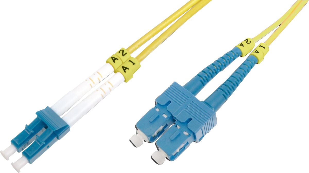 Beek BC-FO-9LCSC-0.5 LC-SC Fiber Optik Patch Kablo 9/125 µ Singlemode 3.0mm Duplex OS2 LSZH 0.5 Metre - Görsel 1