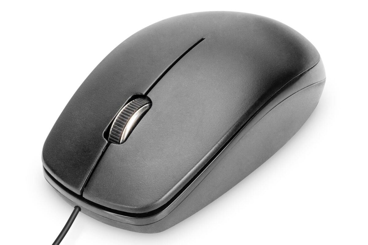 DA-20160 Digitus USB Mouse, Kablolu, 3 Düğmeli, 1200 dpi<br> Digitus USB Mouse with cable, 3 Buttons, 1200 dpi - Görsel 1