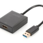 DA-70841 Digitus USB 3.0 <-> Hdmi Grafik Adaptörü<br>Giriş: 1 x USB 3.0 USB-A erkek<br>Çıkış: 1 x Hdmi A (19-pin) dişi (Full HD, 1080p)<br>Plastik