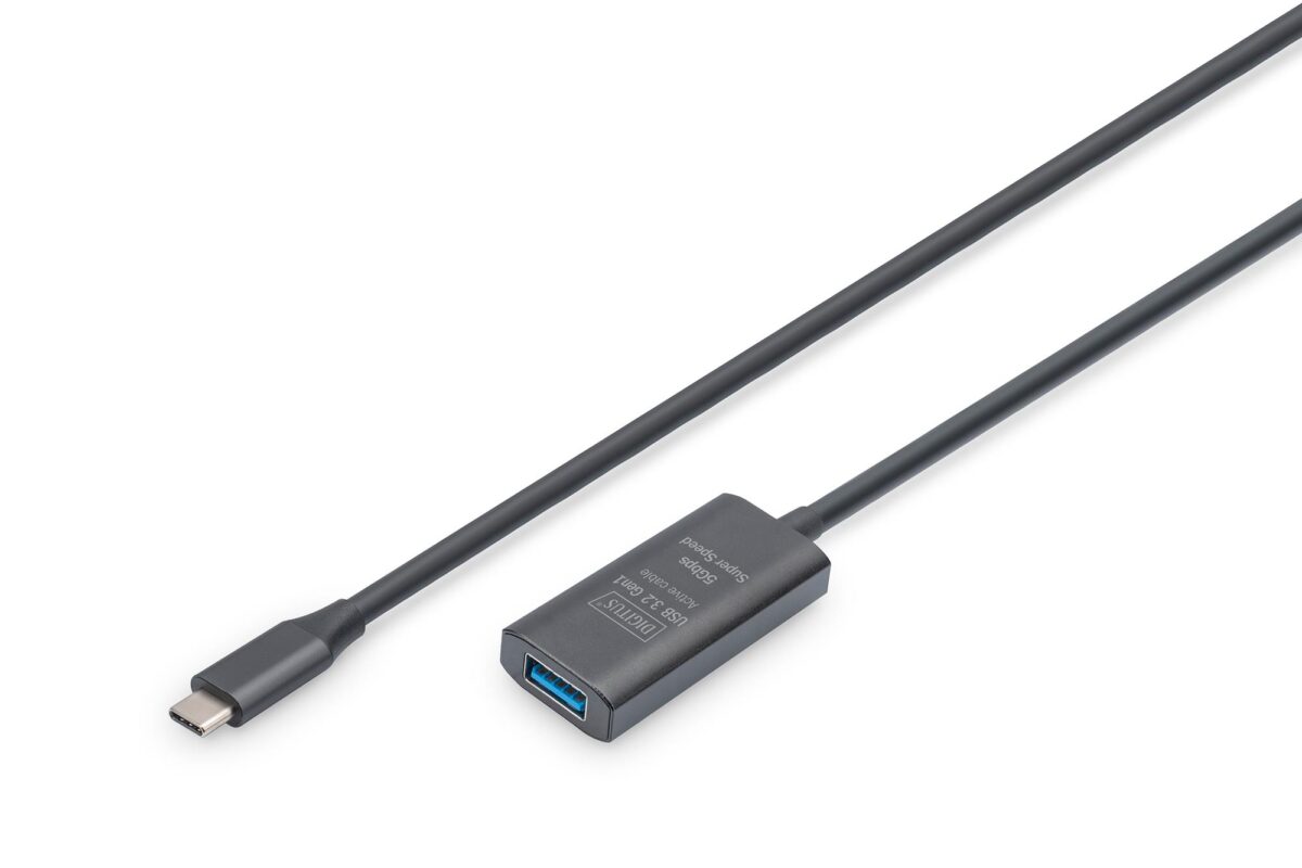 DA-73110 DIGITUS Active USB-C Extension Cable, 5m 5G, USB 3.2 Gen1, USB-C - USB-A (M/F) - Görsel 1