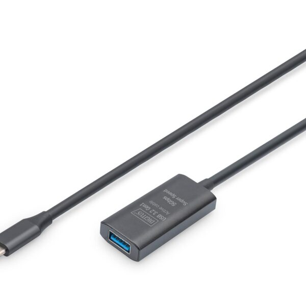 DA-73110 DIGITUS Active USB-C Extension Cable, 5m 5G, USB 3.2 Gen1, USB-C - USB-A (M/F)